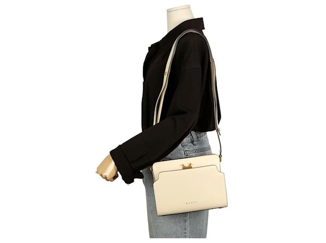 Marni Borsa a tracolla media Reverse Trunk Bianco - vista 11