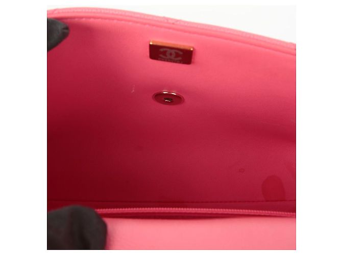 Chanel Borsa a mano Caviar Skin CC Logo con manici e tracolla Rosa - vista 12
