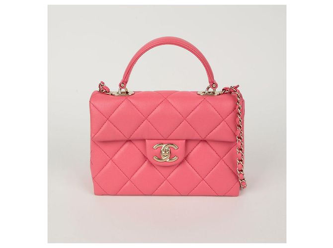 Chanel Borsa a mano Caviar Skin CC Logo con manici e tracolla Rosa - vista 2