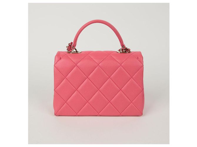 Chanel Borsa a mano Caviar Skin CC Logo con manici e tracolla Rosa - vista 4
