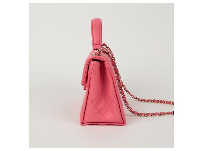 Chanel Borsa a mano Caviar Skin CC Logo con manici e tracolla Rosa - vista 5