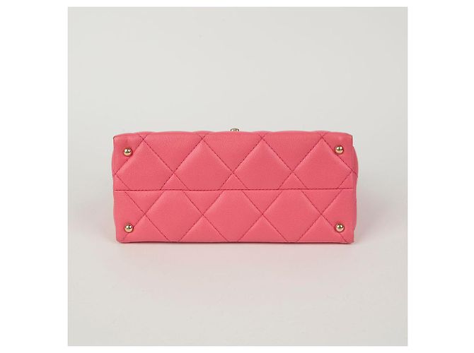 Chanel Borsa a mano Caviar Skin CC Logo con manici e tracolla Rosa - vista 6