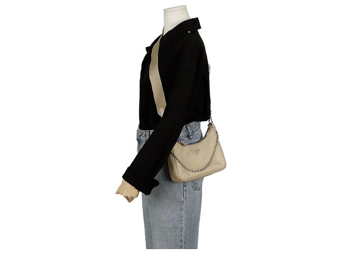 Prada Re-Edition Multi Hobo Schulter-Crossbody-Tasche Braun - Ansicht 10
