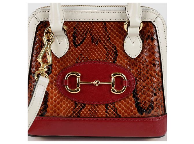 Gucci Bolsa de ombro mini Horsebit em python com alça superior - vista 2