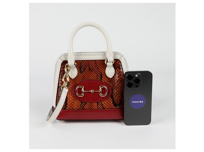 Gucci Bolsa de ombro mini Horsebit em python com alça superior - vista 8