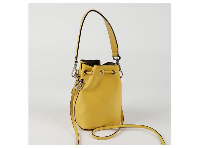 Fendi Borsa Tote Mini Bucket Montrezo Giallo - vista 5