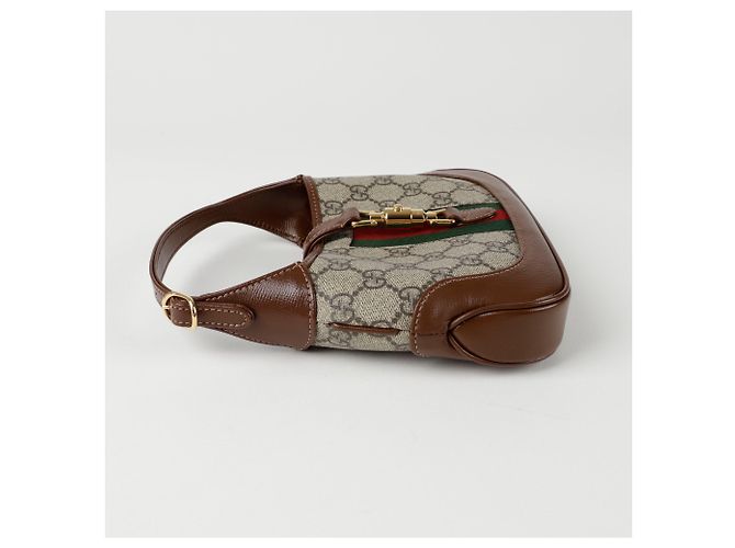 Gucci Borsa a spalla hobo mini Jackie Marrone - vista 3