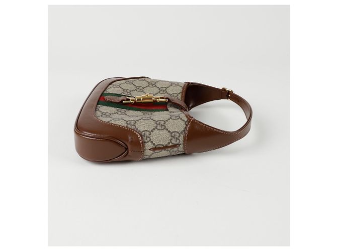 Gucci Borsa a spalla hobo mini Jackie Marrone - vista 5