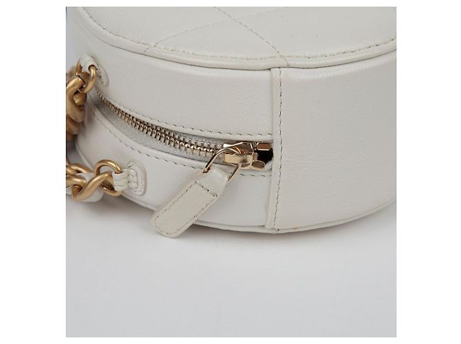 Chanel Borsa a tracolla incrociata mini catena rotonda Bianco - vista 8
