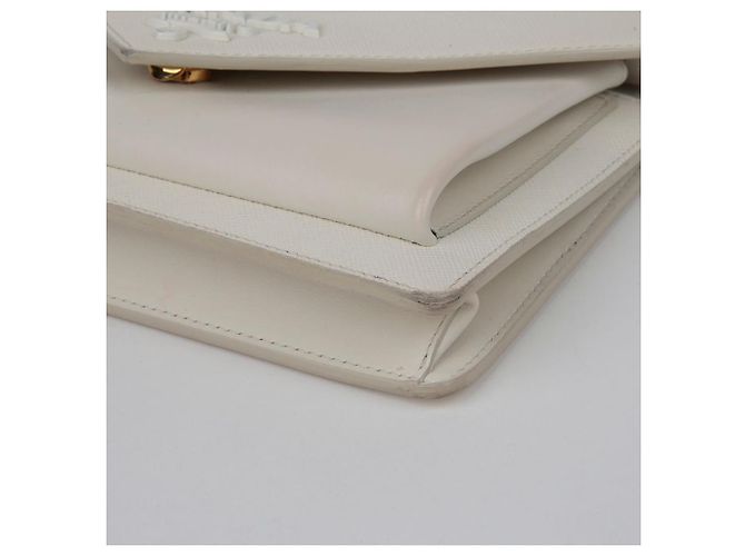Prada Monochrome Mini-Clutch Schultertasche Weiß - Ansicht 10