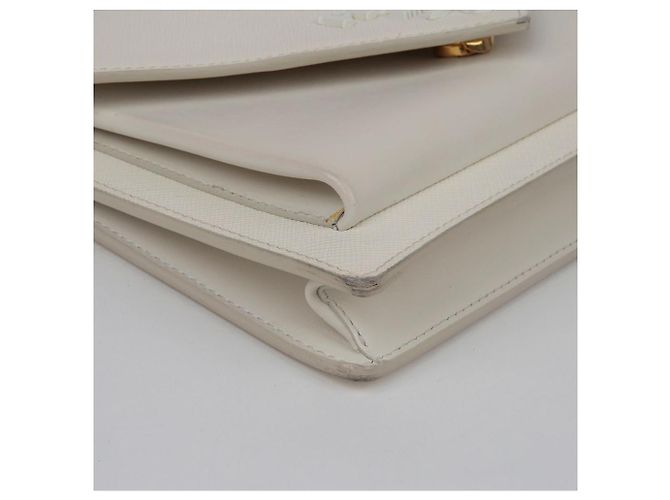 Prada Monochrome Mini-Clutch Schultertasche Weiß - Ansicht 11