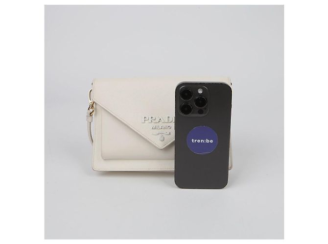 Prada Monochrome Mini-Clutch Schultertasche Weiß - Ansicht 13