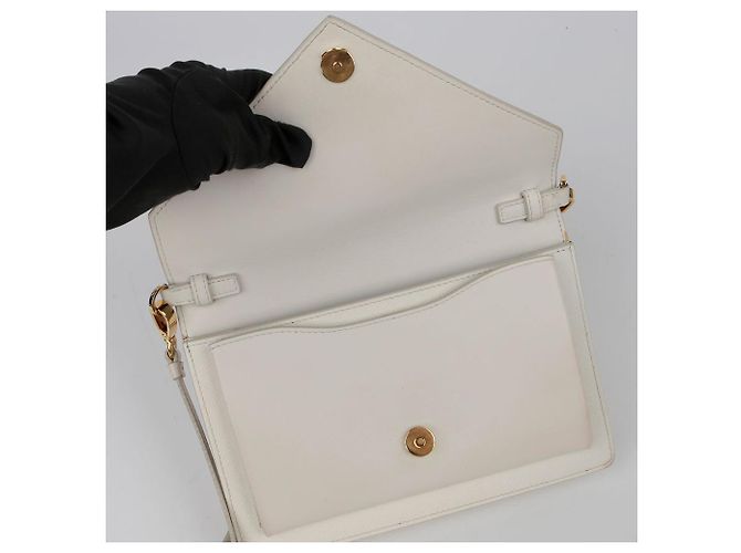 Prada Monochrome Mini-Clutch Schultertasche Weiß - Ansicht 14