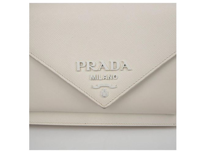 Prada Monochrome Mini-Clutch Schultertasche Weiß - Ansicht 3