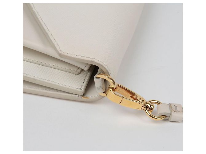 Prada Monochrome Mini-Clutch Schultertasche Weiß - Ansicht 7