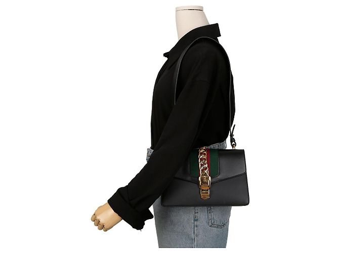 Gucci Pequena bolsa de ombro Silvi Preto - vista 13