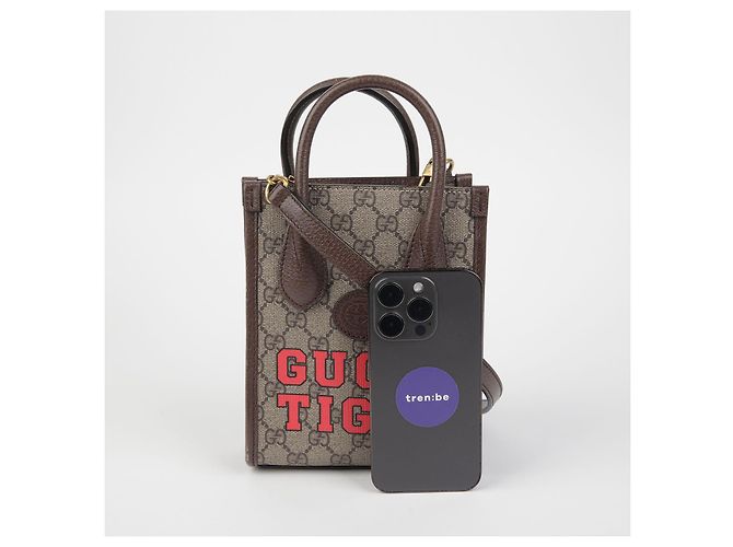 Gucci Verschlungene Mini Tote Schultertasche Braun - Ansicht 10