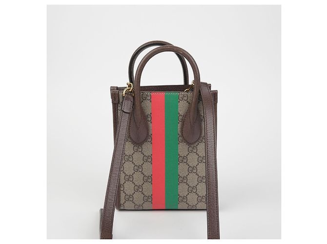 Gucci Verschlungene Mini Tote Schultertasche Braun - Ansicht 3
