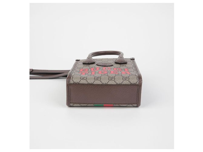 Gucci Verschlungene Mini Tote Schultertasche Braun - Ansicht 7