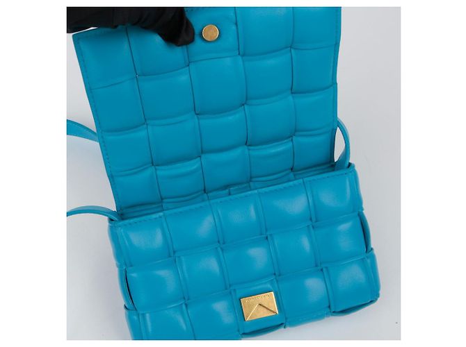 Bottega Veneta Borsa a spalla incrociata Padded Cassette Small Blu - vista 10
