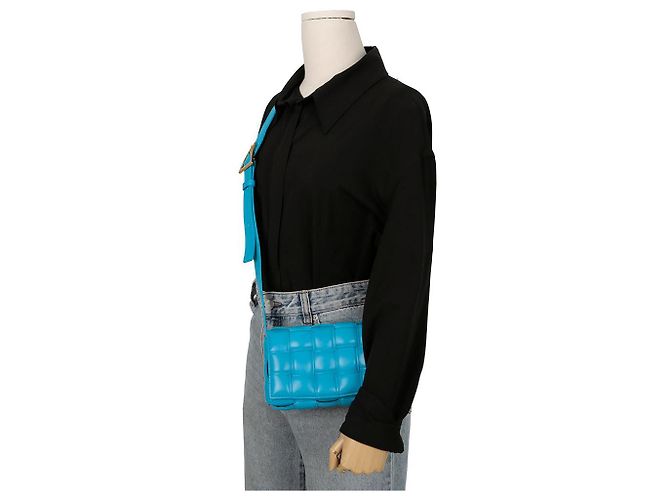 Bottega Veneta Borsa a spalla incrociata Padded Cassette Small Blu - vista 12
