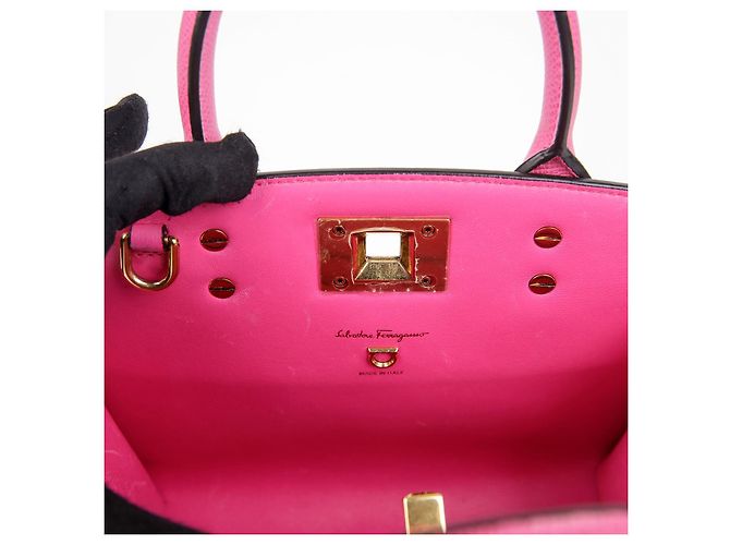 Salvatore Ferragamo Borsa a spalla Studio Box Small Tote Rosa - vista 10