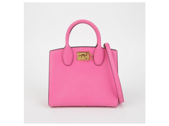 Salvatore Ferragamo Borsa a spalla Studio Box Small Tote Rosa - vista 2