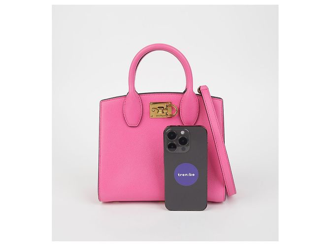 Salvatore Ferragamo Borsa a spalla Studio Box Small Tote Rosa - vista 8