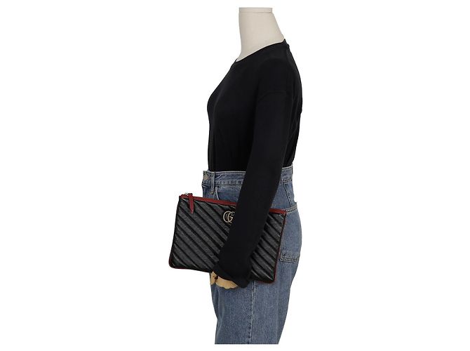 Gucci Clutch GG Marmont Nero - vista 11