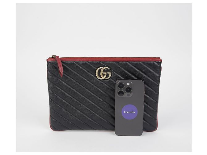 Gucci Clutch GG Marmont Nero - vista 8