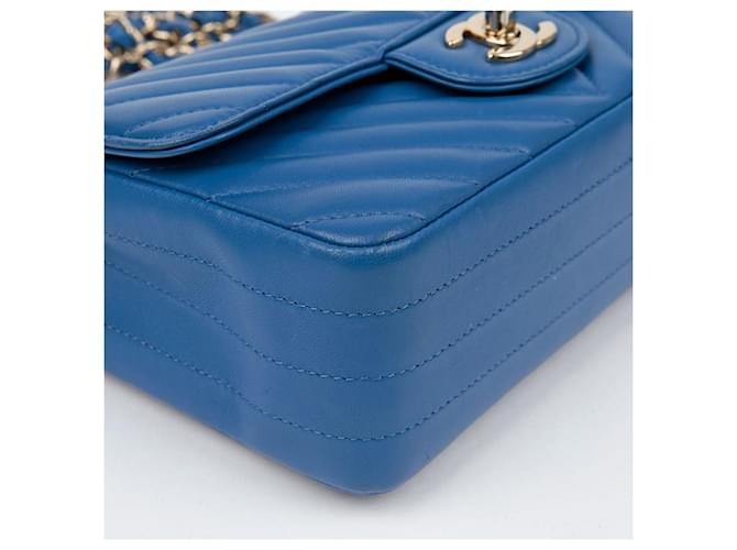 Chanel Mini borsa a tracolla Chevron classica Blu - vista 10