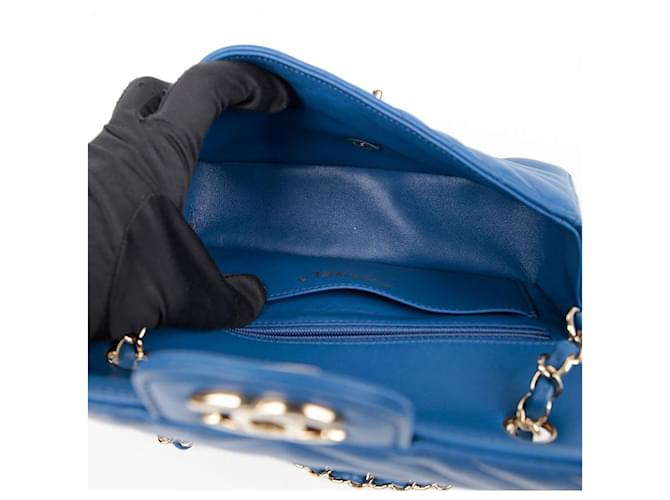 Chanel Mini borsa a tracolla Chevron classica Blu - vista 13