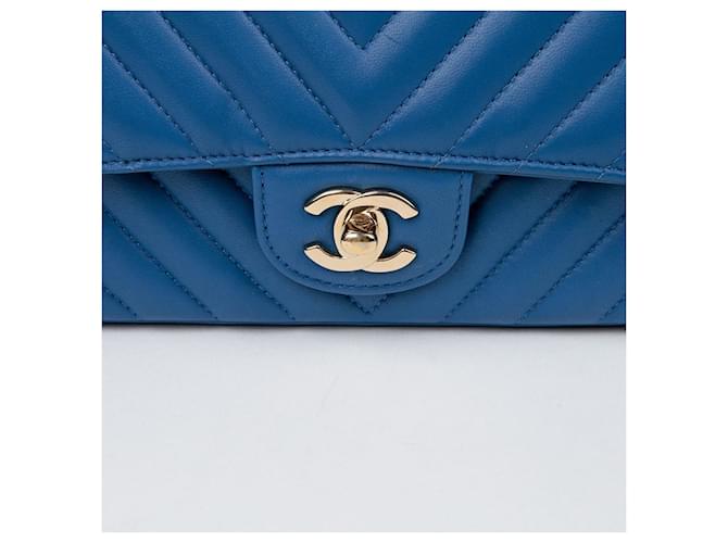 Chanel Mini borsa a tracolla Chevron classica Blu - vista 3