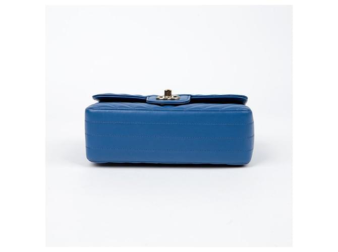 Chanel Mini borsa a tracolla Chevron classica Blu - vista 6
