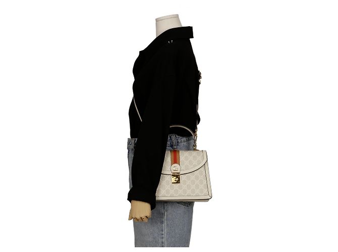 Gucci Borsa Tote e a Spalla Ophidia Piccola Bianco - vista 13