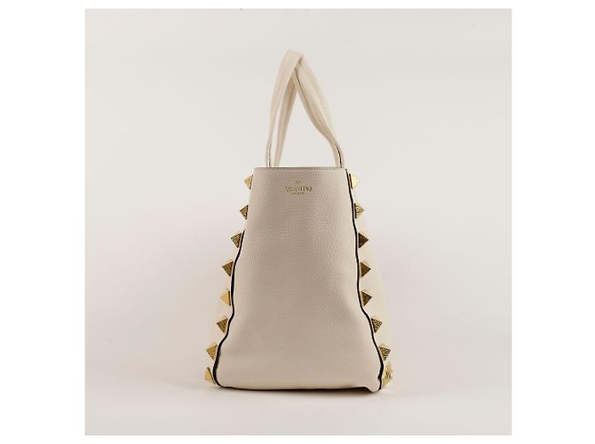 Valentino Borsa Shopper e Borsa a Spalla Roman Stud Bianco - vista 10