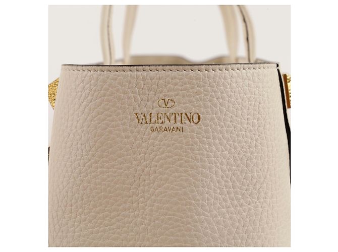 Valentino Borsa Shopper e Borsa a Spalla Roman Stud Bianco - vista 11