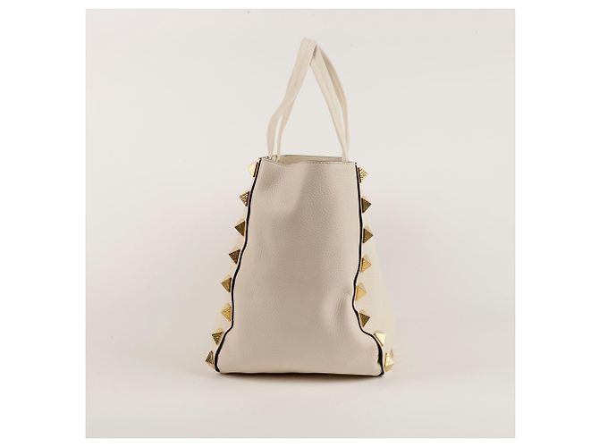 Valentino Borsa Shopper e Borsa a Spalla Roman Stud Bianco - vista 4