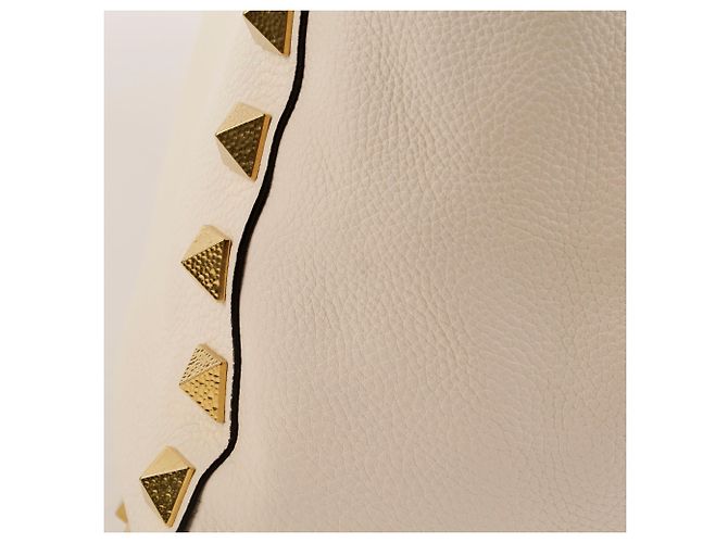 Valentino Borsa Shopper e Borsa a Spalla Roman Stud Bianco - vista 6