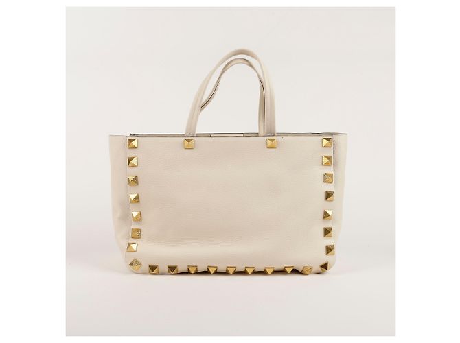 Valentino Borsa Shopper e Borsa a Spalla Roman Stud Bianco - vista 7