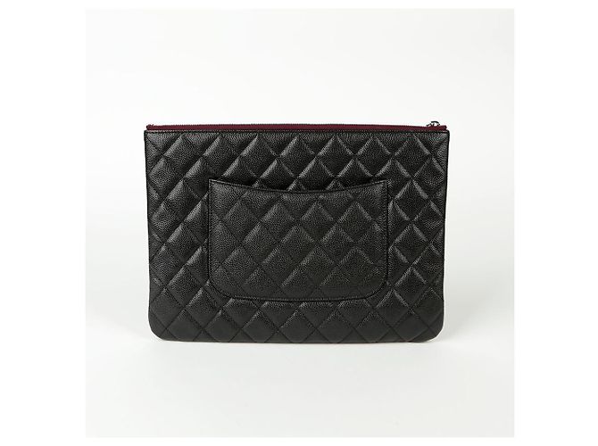 Chanel Clutch Classica Nuova Media in Pelle Caviar Nero - vista 4