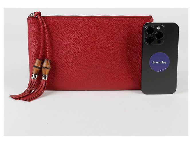 Bamboo Gucci Clutch de bambú Roja - vista 8