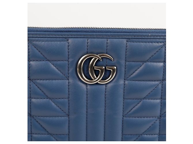 Gucci Pochette GG Marmont Blu - vista 3