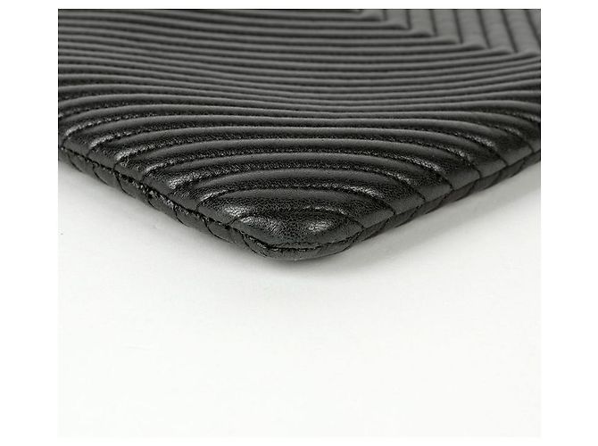 Chanel Clutch Mediano Chevron Boy Negro - vista 8