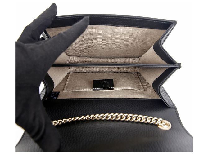 Gucci Borsa a tracolla con catena intrecciata Nero - vista 11