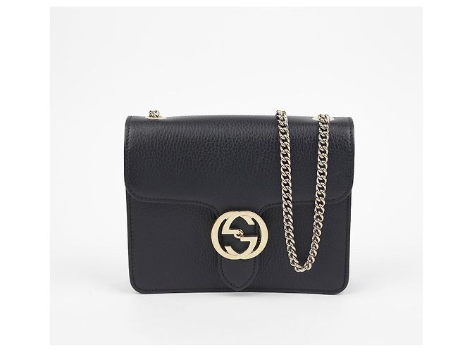 Gucci Borsa a tracolla con catena intrecciata Nero - vista 2