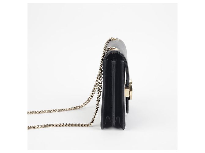 Gucci Borsa a tracolla con catena intrecciata Nero - vista 7