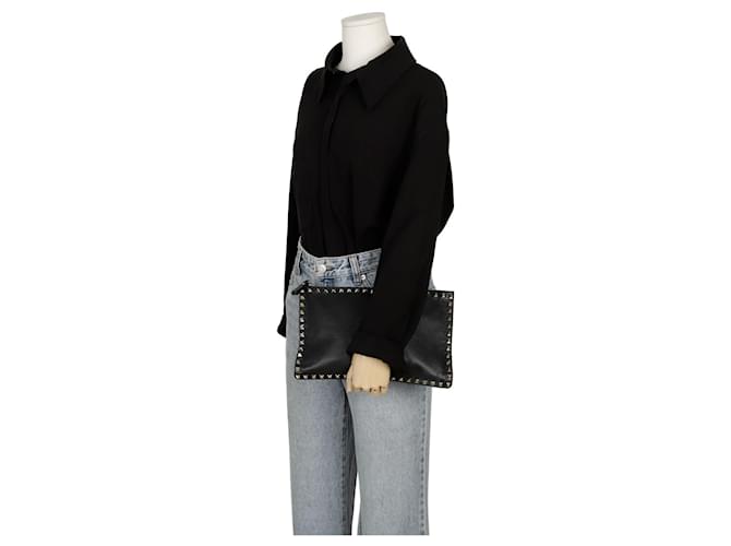 Valentino Clutch Rockstud Nero - vista 12