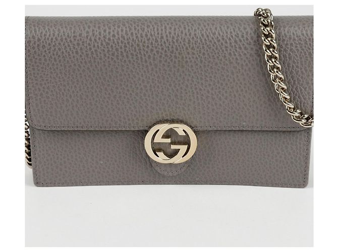 Gucci Carteira mini corrente entrelaçada crossbody Marrom - vista 2