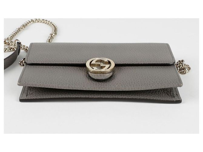 Gucci Carteira mini corrente entrelaçada crossbody Marrom - vista 6